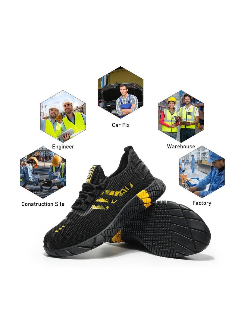 SLIMTA Safety Shoes for Men Women Non-Slip Steel Toe Cap Trainers with Mesh Breathable Lightweight Comfortable Puncture Proof Industrial Work Shoes - Image 5